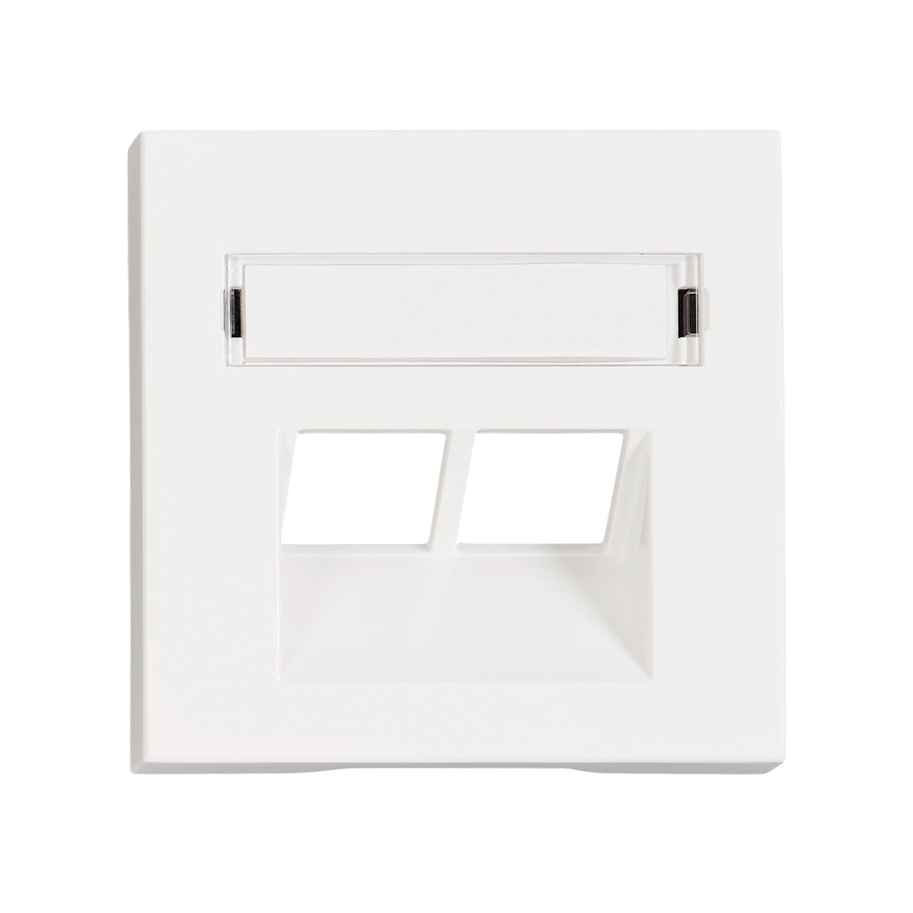 Mască 2*RJ45,cu fereastră de etichetare, albă