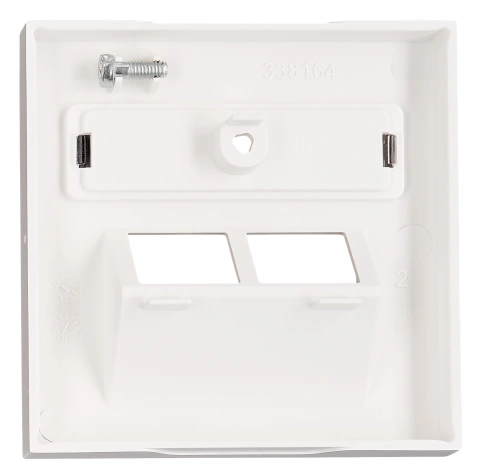 Mască 2*RJ45,cu fereastră de etichetare, albă_1