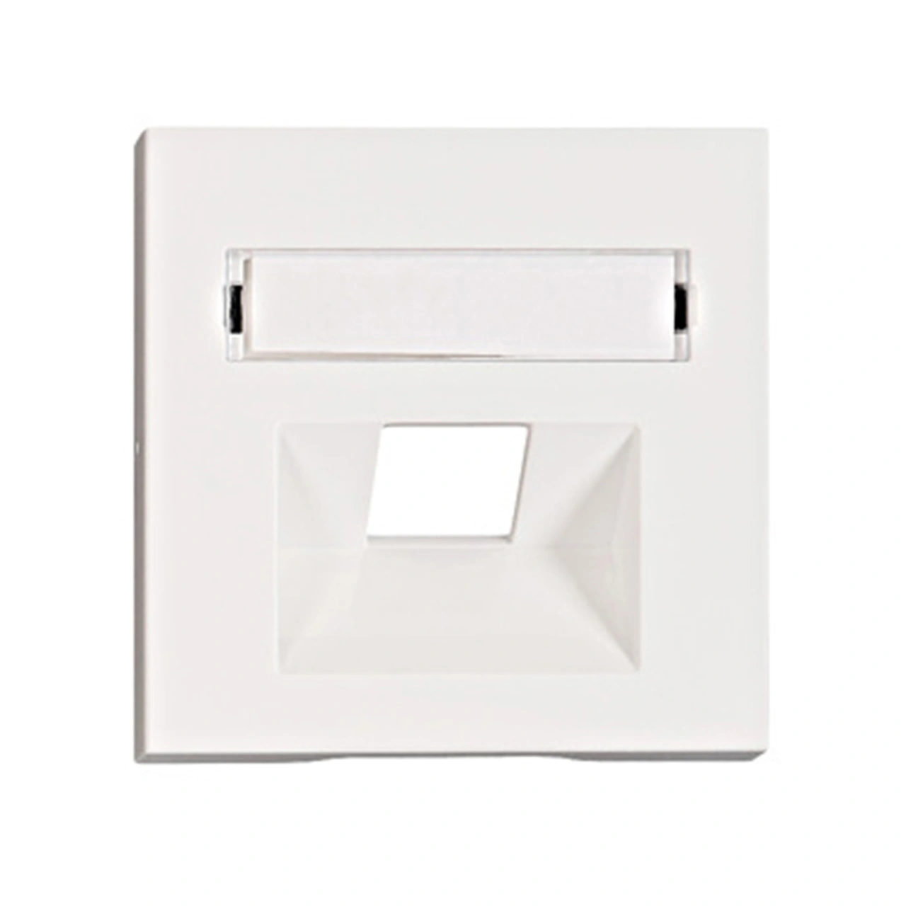 Mască 1*RJ45,cu fereastră de etichetare, albă