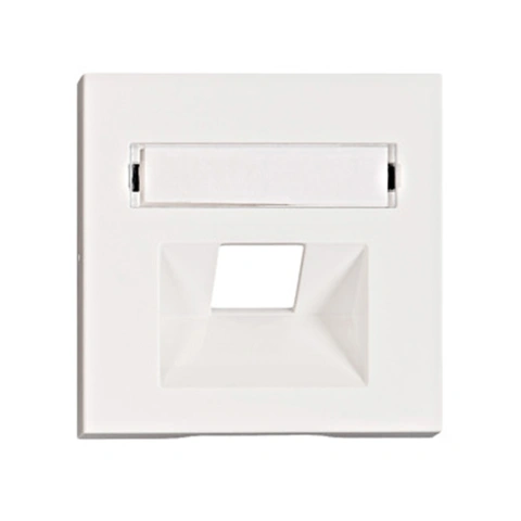 Mască 1*RJ45,cu fereastră de etichetare, albă