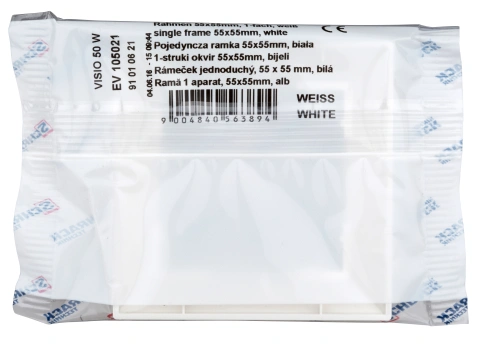 Ramă pentru 1 aparat cu dimensiuni de 55x55mm, albă_3