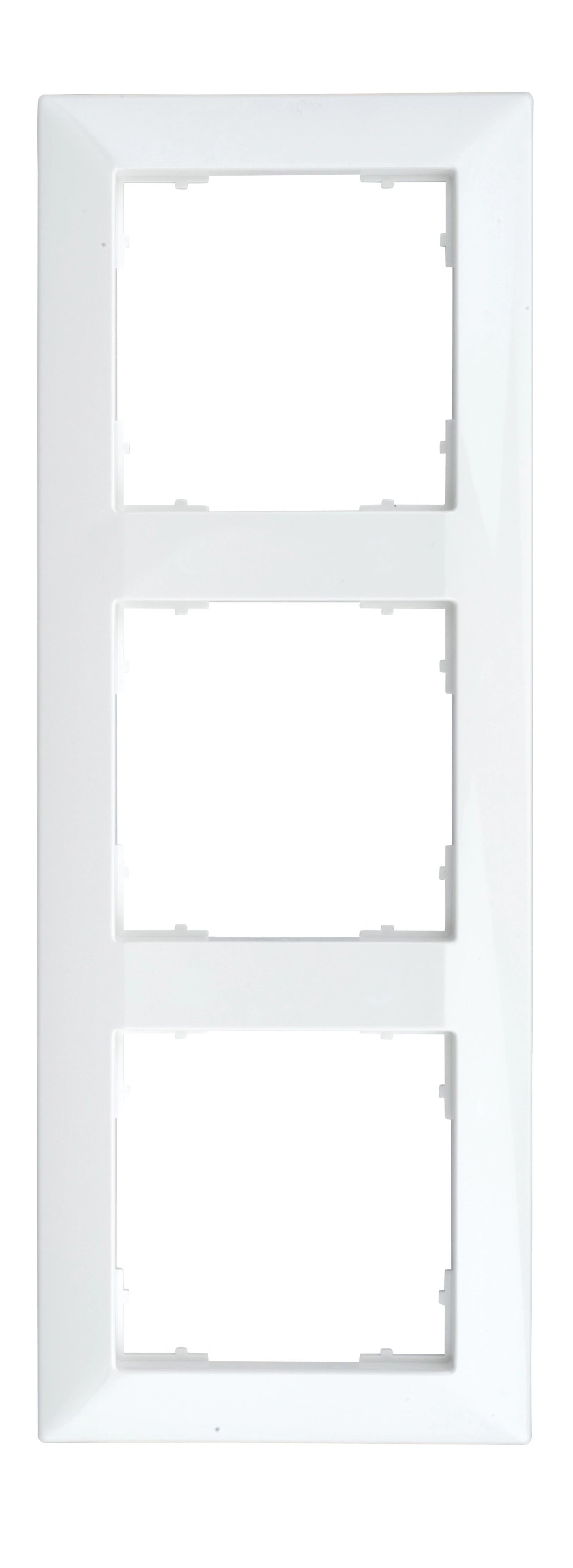 Ramă pentru 3 aparate cu dimensiuni de 55x55mm, albă