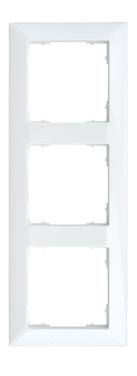 Ramă pentru 3 aparate cu dimensiuni de 55x55mm, albă
