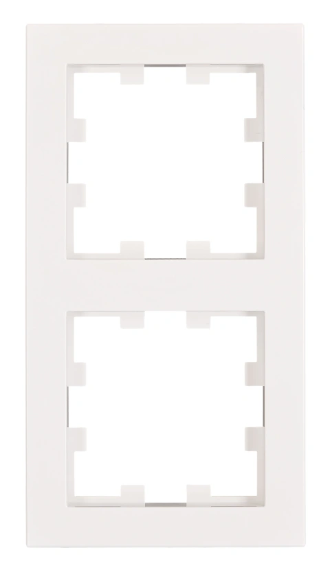 Ramă 2 aparate, Design CUBIC, alb