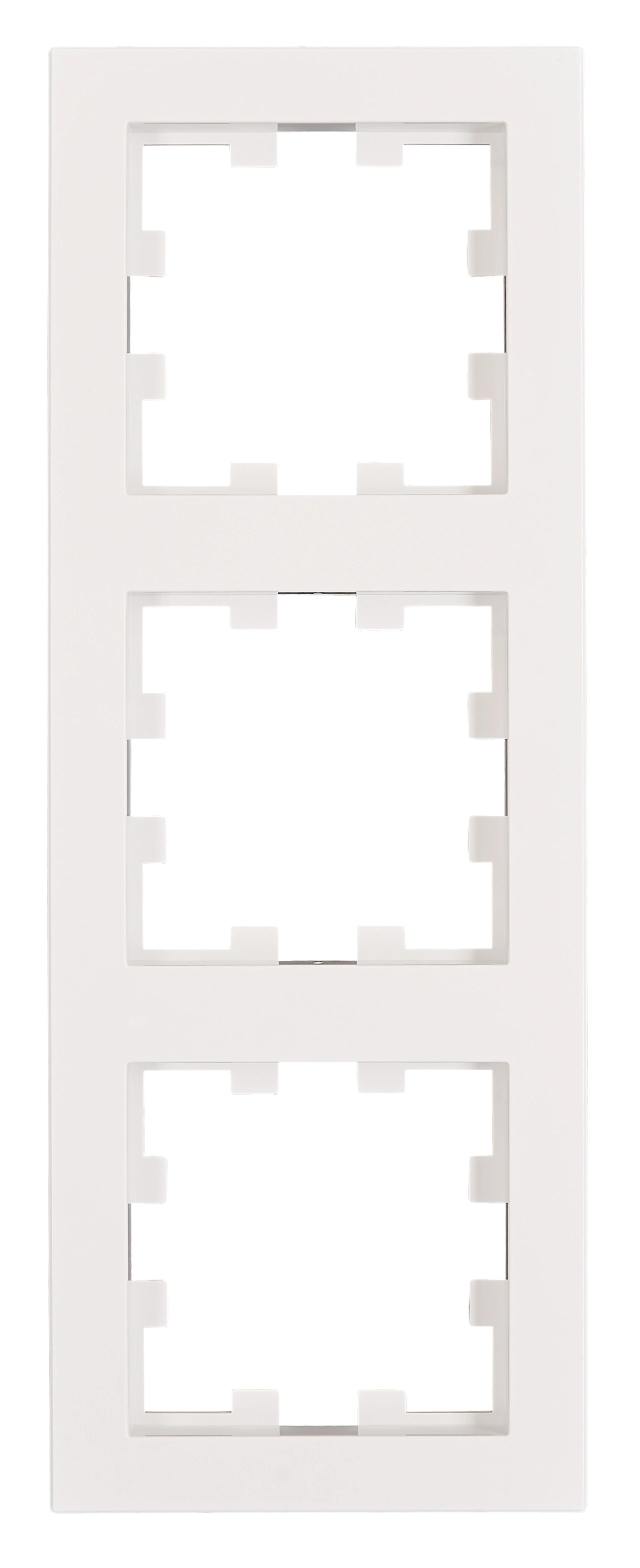 Ramă 3 aparate, Design CUBIC, alb