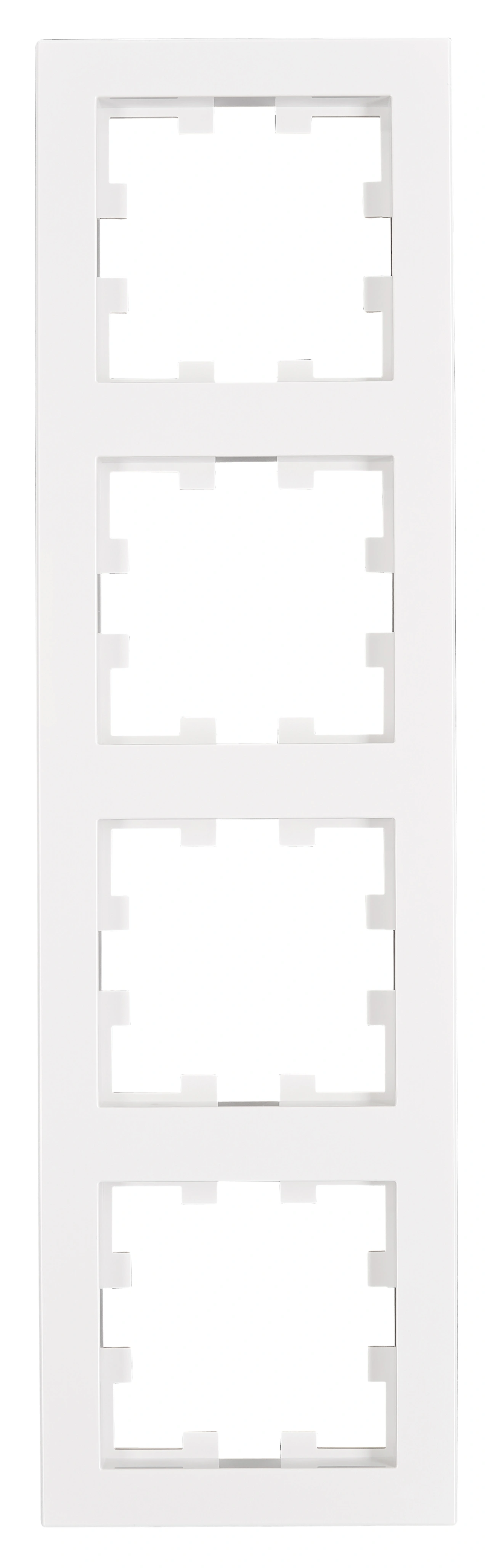 Ramă 4 aparate, Design CUBIC, alb
