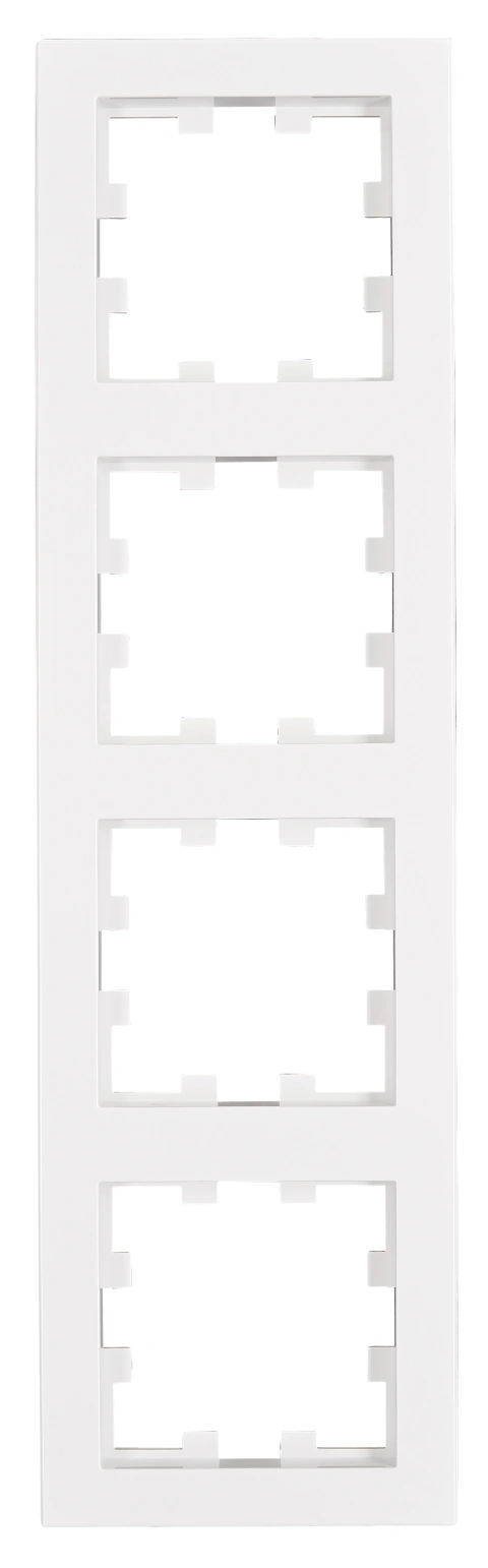 Ramă 4 aparate, Design CUBIC, alb