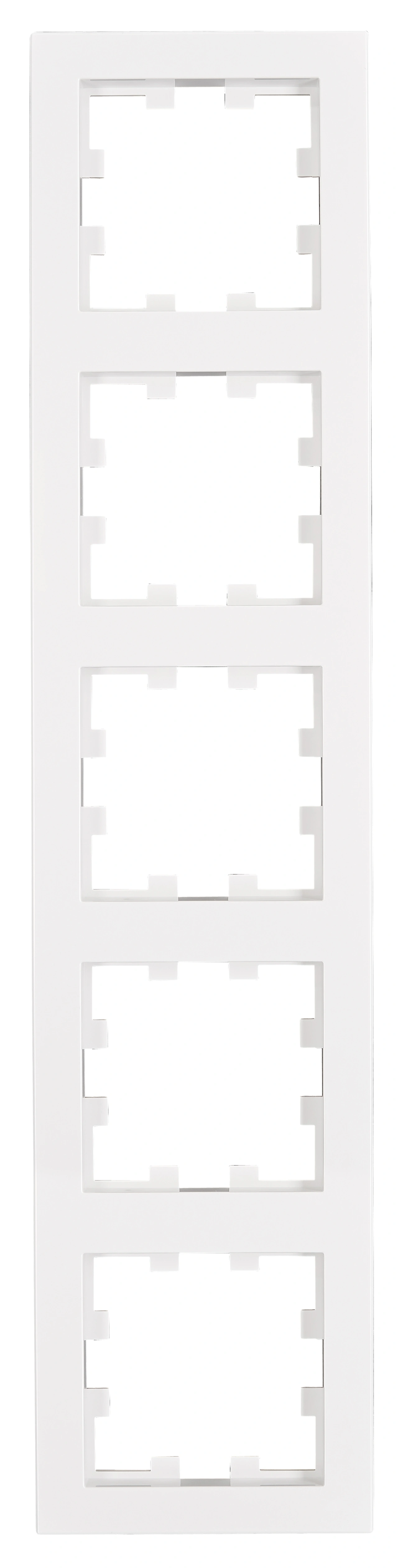 Ramă 5 aparate, Design CUBIC, alb