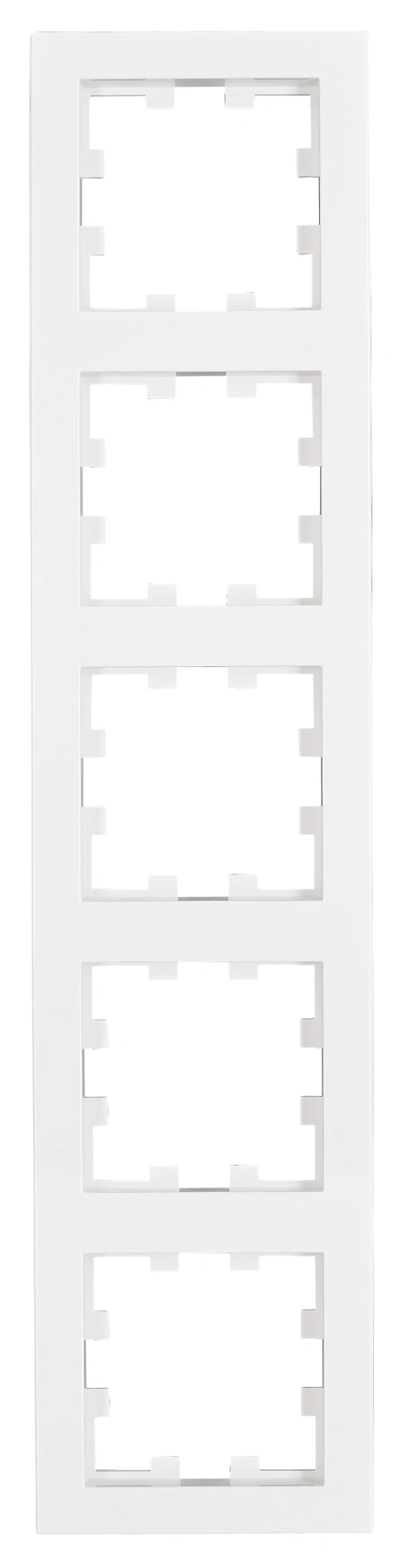 Ramă 5 aparate, Design CUBIC, alb