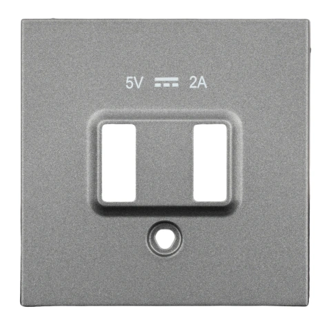 Mască priză dublă de încărcare USB, antracit