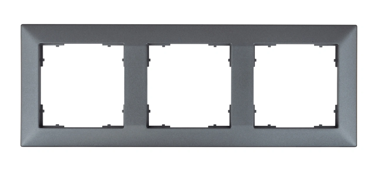 Ramă pentru 3 aparate cu dimensiuni de 55x55mm, antracit