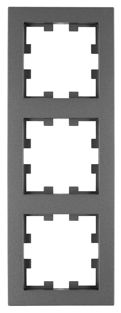 Ramă 3 aparate, Design CUBIC, antracit