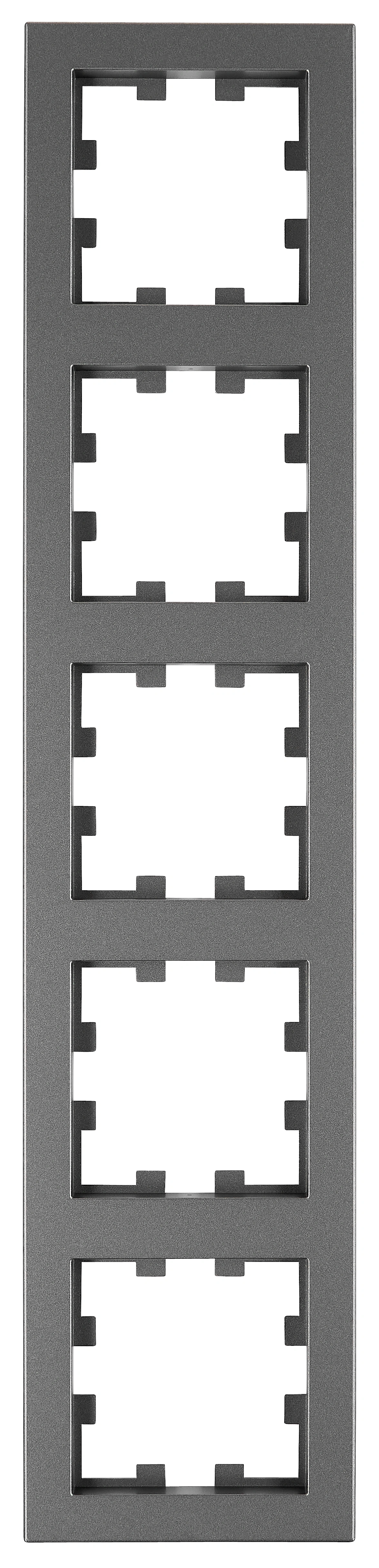 Ramă 5 aparate, Design CUBIC, antracit