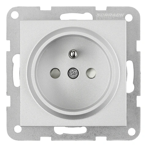 Insert priză cu Pin PE și cu protecție IP2XC, argintiu