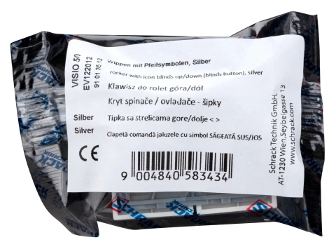 Clapetă comandă jaluzele cu simbol SĂGEATĂ SUS/JOS, argintiu_3