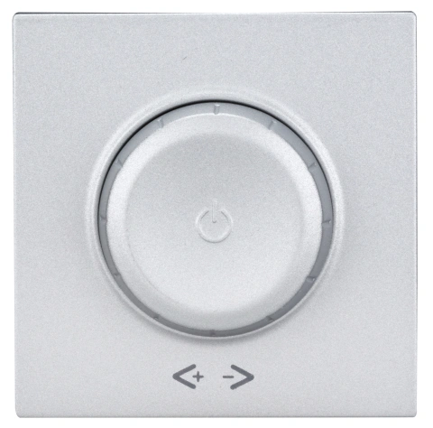 Placă frontală dimmer cu buton rotativ, argintiu