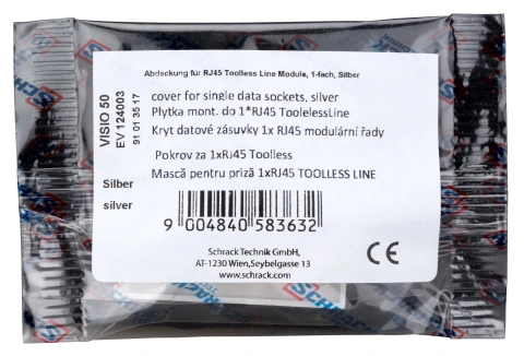 Mască pentru priză 1xRJ45 TOOLLESS LINE, argintiu_3