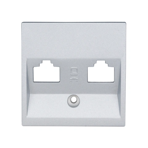 Mască pentru priză 2xRJ45 TOOLLESS LINE, argintiu