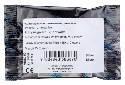 Mască pentru priză TV, tip HSBK, cu 2 decupaje, argintiu_3