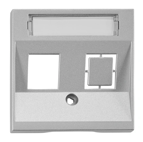 Mască 1*RJ45 ToollessLine, argintie