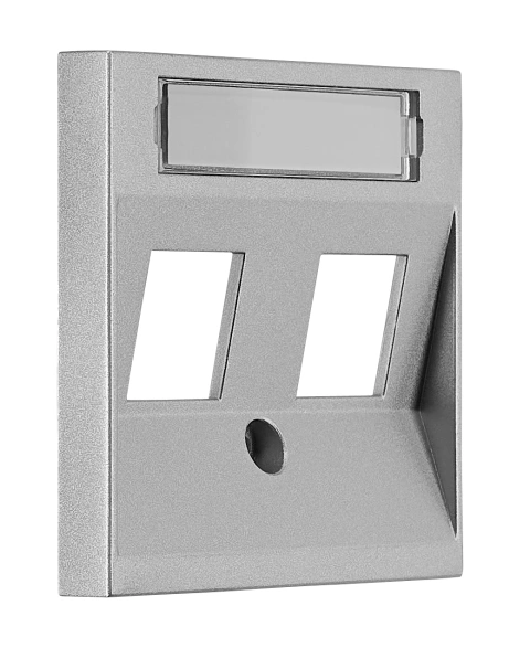 Mască 2*RJ45 ToollessLine, argintie_2