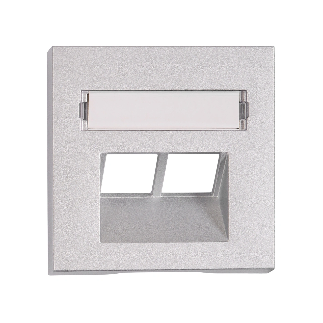 Mască 2*RJ45, argintie