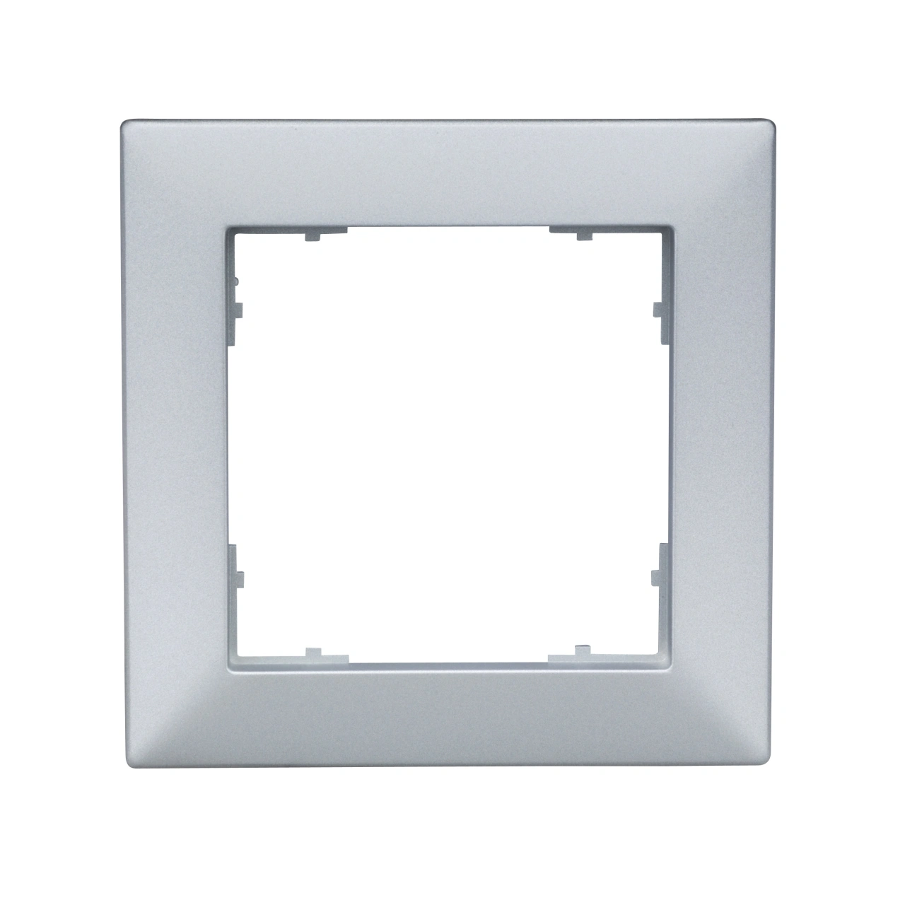Ramă pentru 1 aparat cu dimensiuni de 55x55mm, argintie
