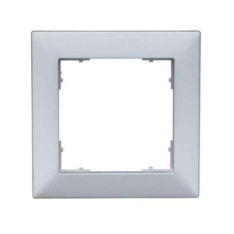 Ramă pentru 1 aparat cu dimensiuni de 55x55mm, argintie