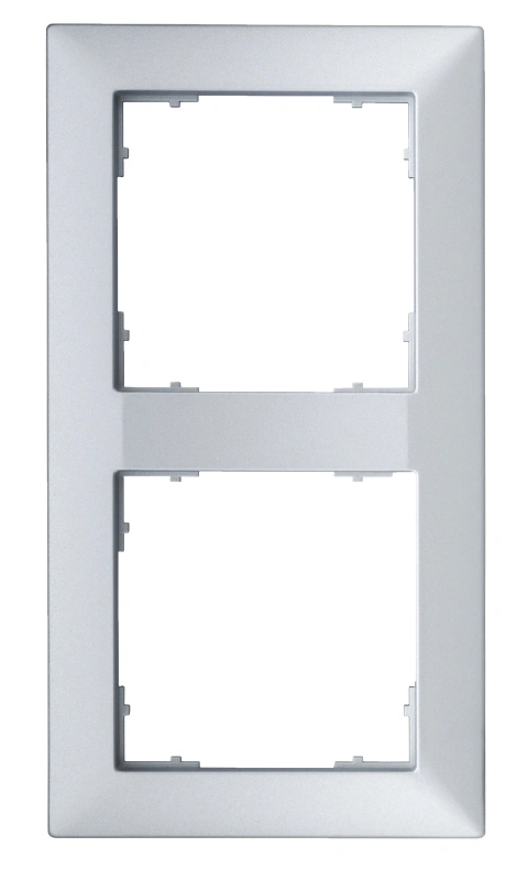 Ramă pentru 2 aparate cu dimensiuni de 55x55mm, argintie