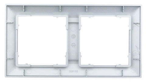 Ramă pentru 2 aparate cu dimensiuni de 55x55mm, argintie_1