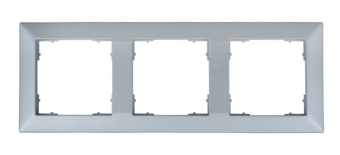 Ramă pentru 3 aparate cu dimensiuni de 55x55mm, argintie