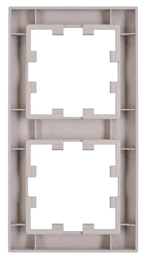 Ramă 2 aparate, Design CUBIC, argintie_1