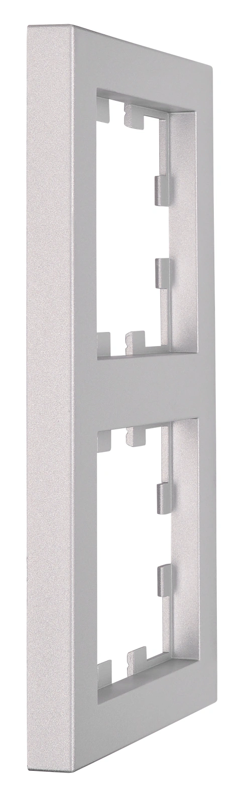 Ramă 2 aparate, Design CUBIC, argintie_2