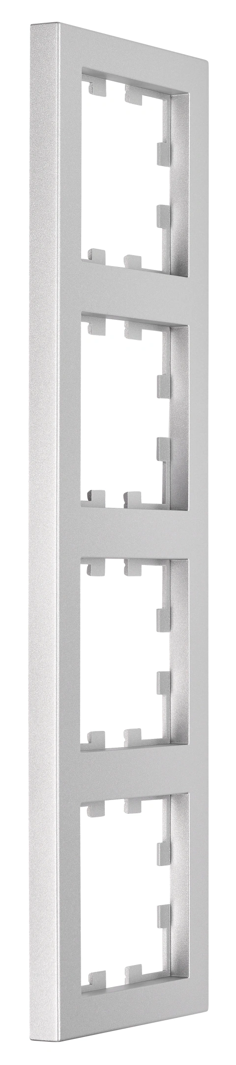 Ramă 4 aparate, Design CUBIC, argintie_2