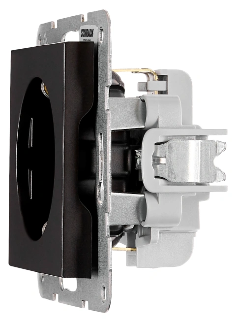 Socket outlet, cage clamps, black_3