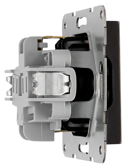 Socket outlet, cage clamps, black_4