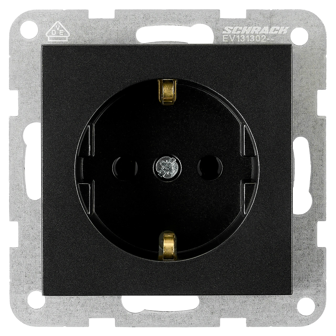 Socket outlet, screw clamps, black