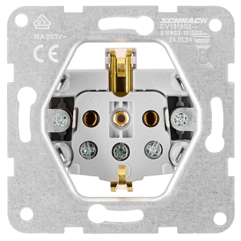 Socket outlet, screw clamps, black_1