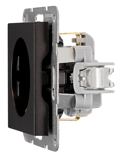 Socket outlet, screw clamps, black_3