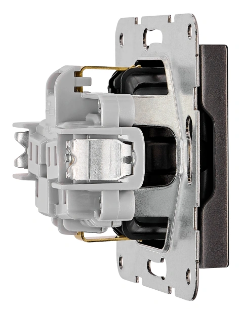 Socket outlet, screw clamps, black_4