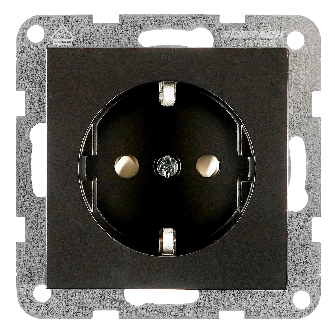 Socket outlet with safety shutter, cage clamps, black