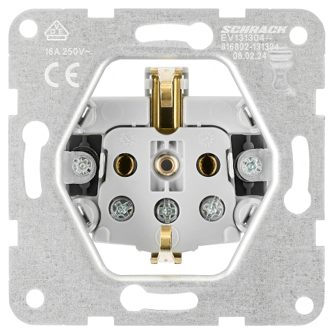 Socket outlet with safety shutter, screw clamps, black_1