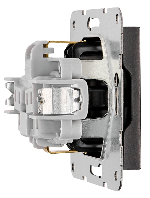 Socket outlet with safety shutter, screw clamps, black_4