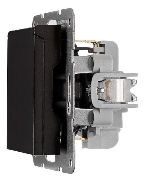 Socket outlet, flap cover, cage clamps, black_4