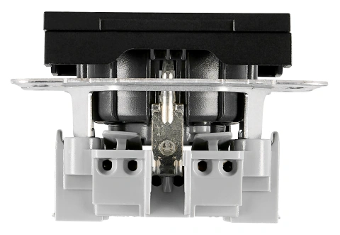 Socket outlet, flap cover, screw clamps, black_6