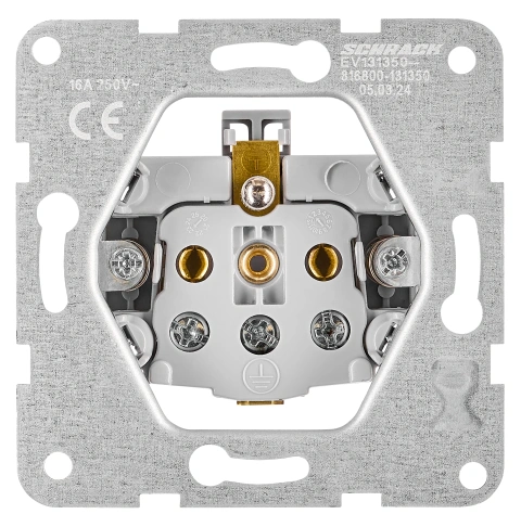 Pin socket outlet, screw clamps, black_1
