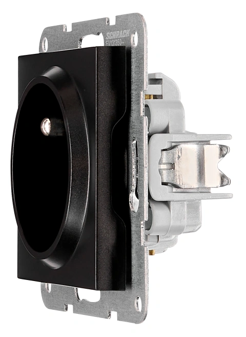 Pin socket outlet, screw clamps, black_3