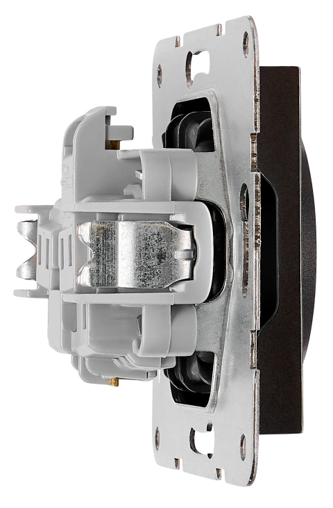 Pin socket outlet, screw clamps, black_4