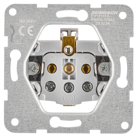 Pin socket outlet with safety shutter, screw clamps, black_1