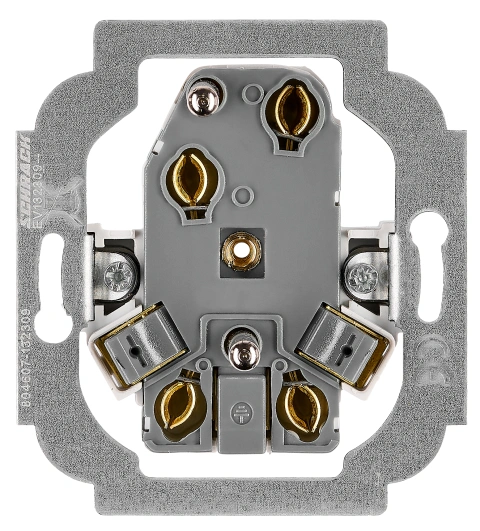 Pin compact socket outlet 2x2P+E, 45° turned, cage cl, black_1